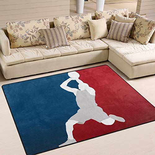 Use7 Teppich, Motiv Basketball-Spieler, für Wohnzimmer, Schlafzimmer, Textil, Multi, 203cm x 147.3cm(7 x 5 feet)