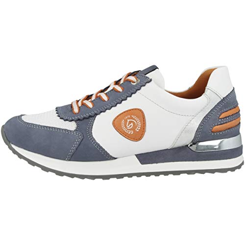 Remonte Damen R2527 Sneaker, Jeans/Weiss/Weiss/orange/Ice/Jeans / 15,38 EU