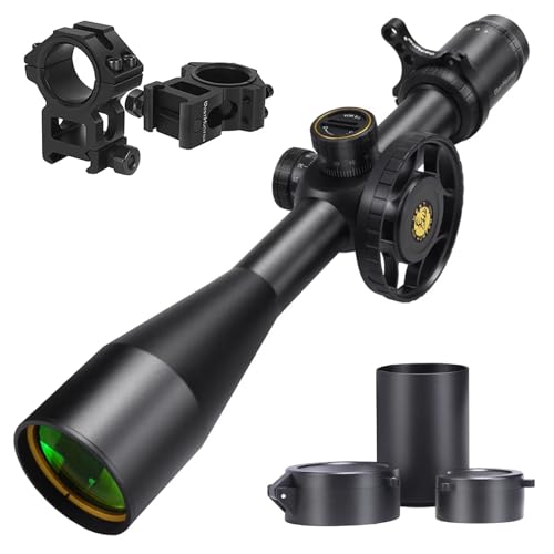 WestHunter Optics HD-N 6-24x50 FFP Scope, 30 mm Tube First Focal Plane Etched Glass Reticle 1/8 MOA Precision Shooting Scopes | Black, Picatinny Kit B