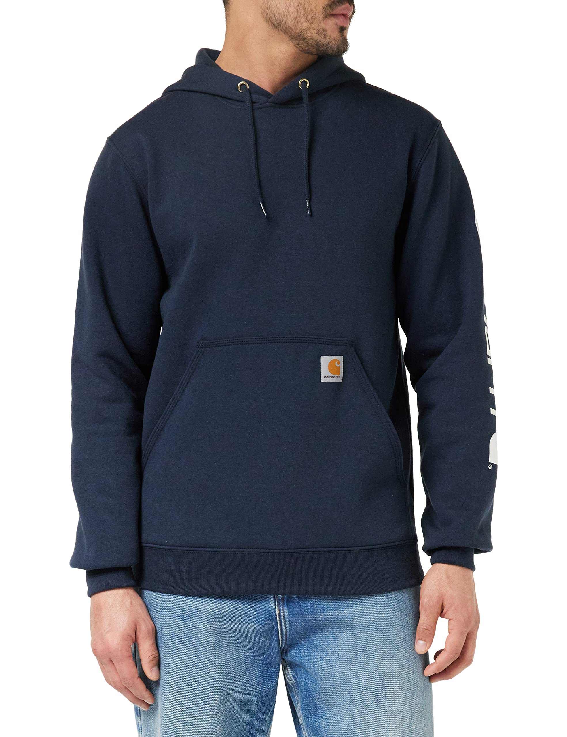 Carhartt, Herren, Weites, mittelschweres Sweatshirt mit Logo-Grafik auf dem Ärmel, Marineblau neu, M