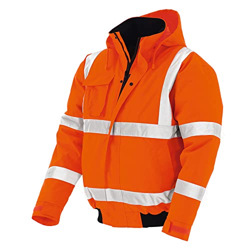 eXtreme Warnschutz-Pilotenjacke für Straßenbau / Baustelle / Industrie - leuchtorange, Größe L