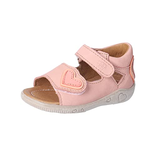 PEPINO Ricosta Mädchen Sandalen Love,Kinderschuhe,WMS:Mittel,offene Schuhe,Strandschuhe,Sandaletten,Klettverschluss,rosa (310),22 EU