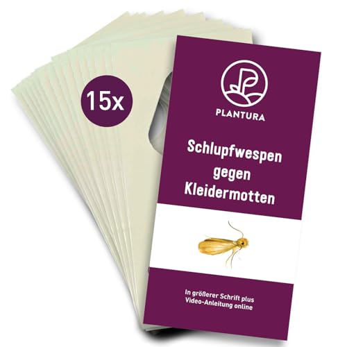 Plantura Schlupfwespen gegen Kleidermotten, 15 Karten à 4 Lieferungen, wirksam & nachhaltig