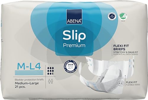 Abena Slip Flexi-Fit Premium Inkontinenzslips Level 4 (Medium bis Extra Large), Medium/Large, 21 Stück