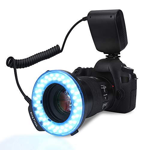 LCD-Ring-DSLR-Licht, tragbarer LED-Ringblitz mit 7 Helligkeitsmodi, DSLR-Flash-Lichtfilter-Adapter für Fotografie-Liebhaber