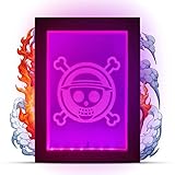 Yourlivingart YOUR LIVING ART 3D Anime Lampe - One Piece LED Lampe, Holzkunst Bilderrahmen, 3D Nachtlicht 7 Farben, Acryl Anime Deko & Gaming Deco