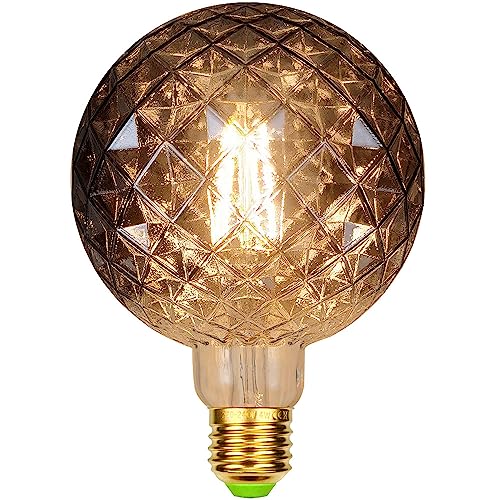 TIANFAN LED-Birnen Vintage 4 W 2700 K warmweiße Kristall-LED-Glühbirne 220/240 V Edison-Schraube E27-Sockel Crystal Spezial-dekorative Glühbirne φ125mm (Rauch)