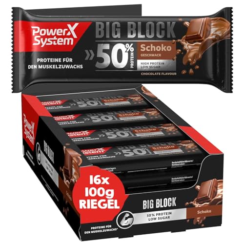 Power System Big Block, 50% Protein Riegel, Schoko (16 x 100 g)