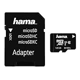 Hama microSDXC Karte (128GB, Class 10, UHS-I, 80MB/s, inkl. SD Adapter für Foto)