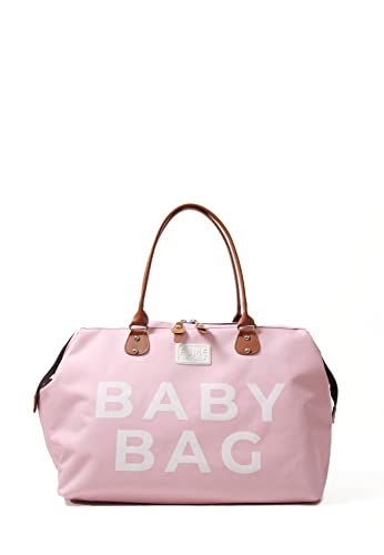 Fume London Baby Wickeltasche, Stilvolle Multifunktionale Kliniktasche für Travel und Mutterschaft, Große Diaper Bag und Wasserdichte Baby Bag für Mama (Rosa)
