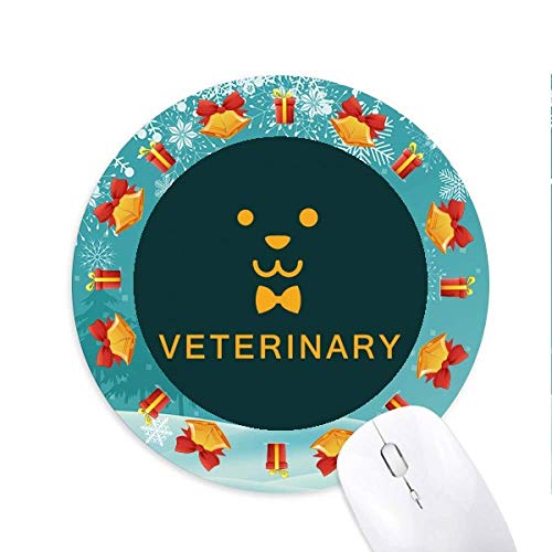 Hund Smiling Face Lovely Tie Veterinar Mousepad Rund Gummi Maus Pad Weihnachtsgeschenk