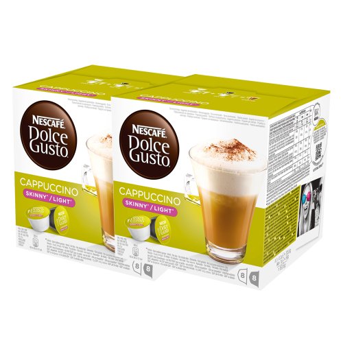 Nescafé Dolce Gusto Cappuccino light, weniger Kalorien, Kaffee, Kaffeekapsel, 2er Pack, 2 x 16 Kapseln (16 Portionen)