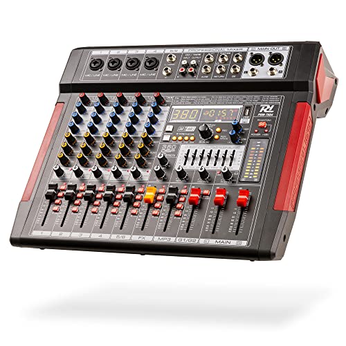 Power Dynamics PDM-T604 Stage Mixer 6-Channel DSP/MP3, professionelles Audio Mischpult, Audio Mixer, Soundmischpult