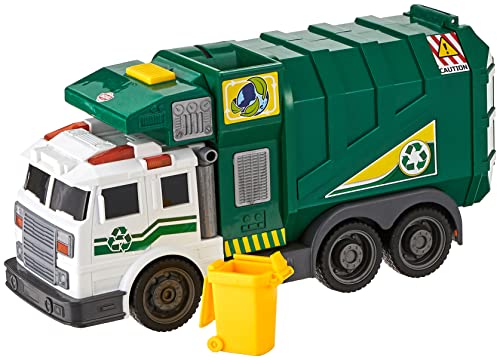 Dickie Toys 203308378 City Cleaner 203308378-City, batteriebetriebenes Müllauto mit Licht-& Soundfunktion, 39 cm, grün