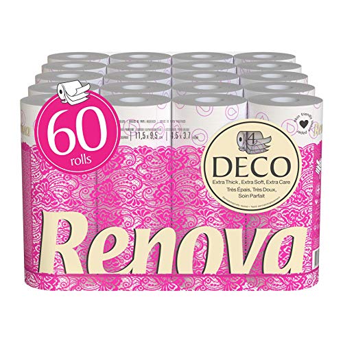 Renova DECO Toilettenpapier 4 lagig lotionnées - 60 Rollen