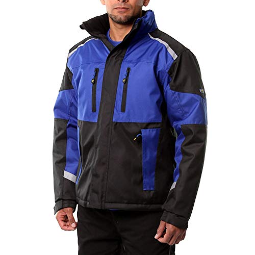 Goodyear Herren Arbeitskleidung Arbeitssicherheit wasserdicht winddicht atmungsaktive thermische polare Wärme gepolstert Canvas Jacke Mantel, schwarz / königlich, M