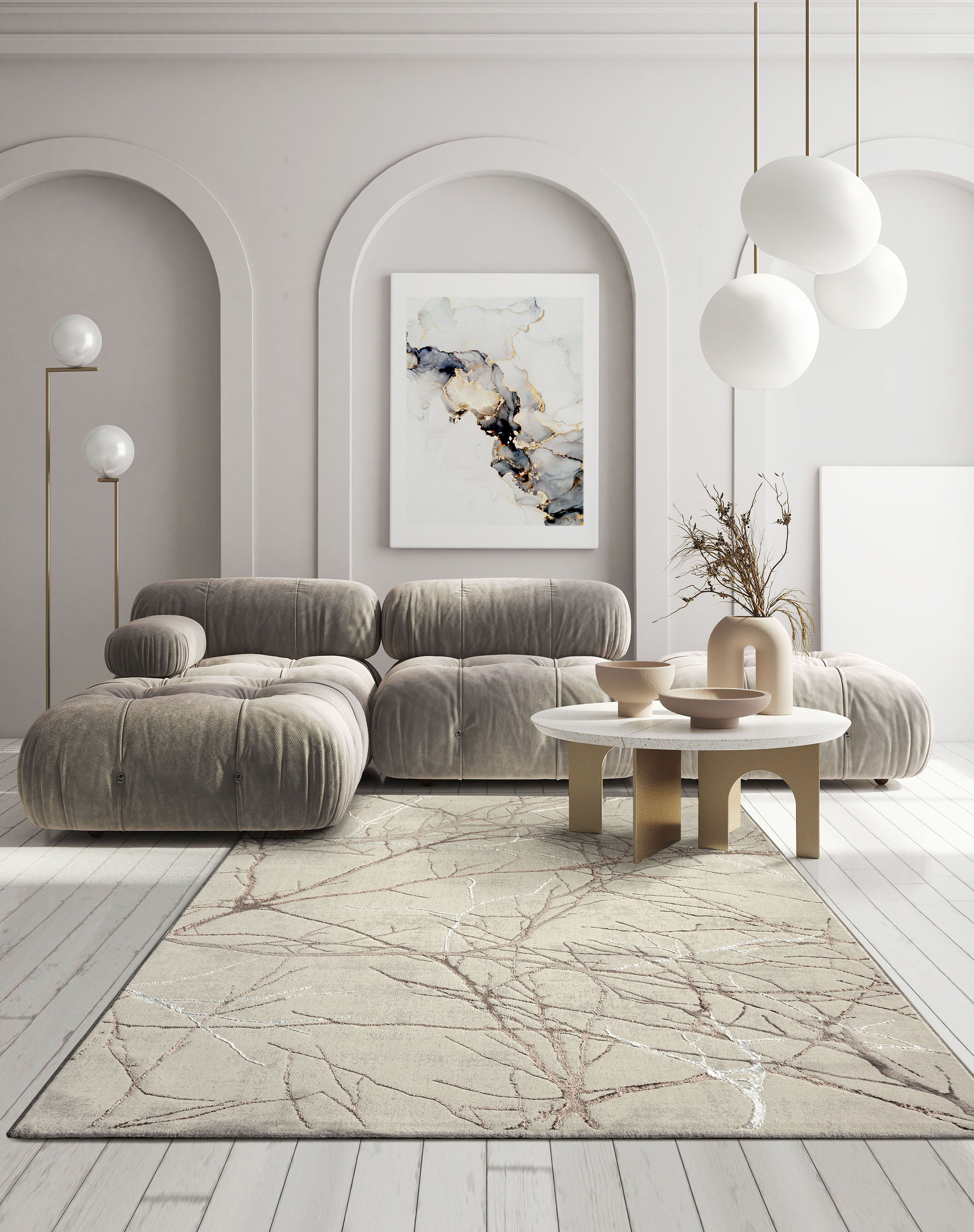 merinos Teppich "Creation 50055", rechteckig, elegant, glänzend, Kurzflor, Indoor, pflegeleicht, robust