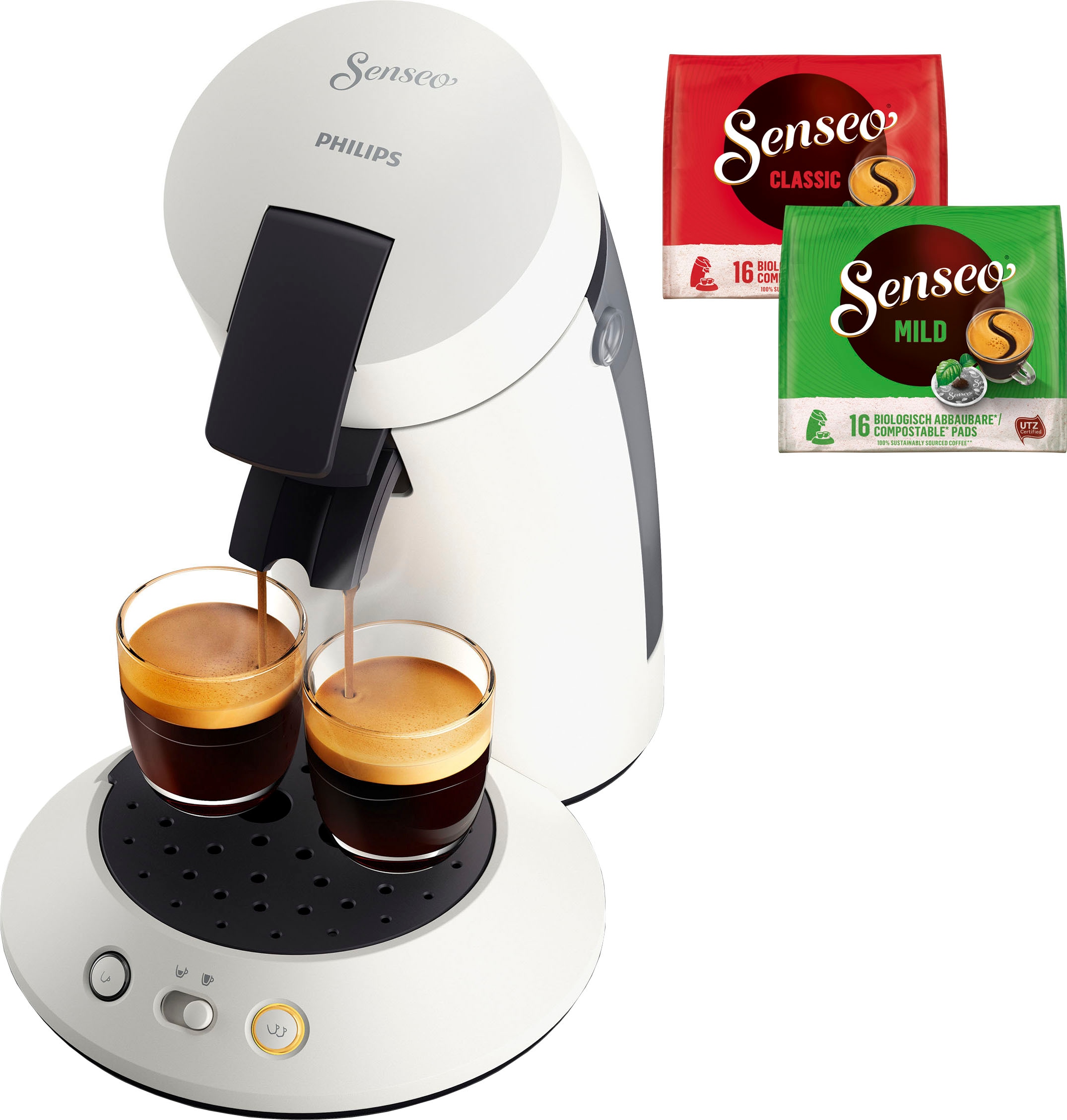Philips Senseo Kaffeepadmaschine "Original Plus CSA210/10, aus 80% recyceltem Plastik"