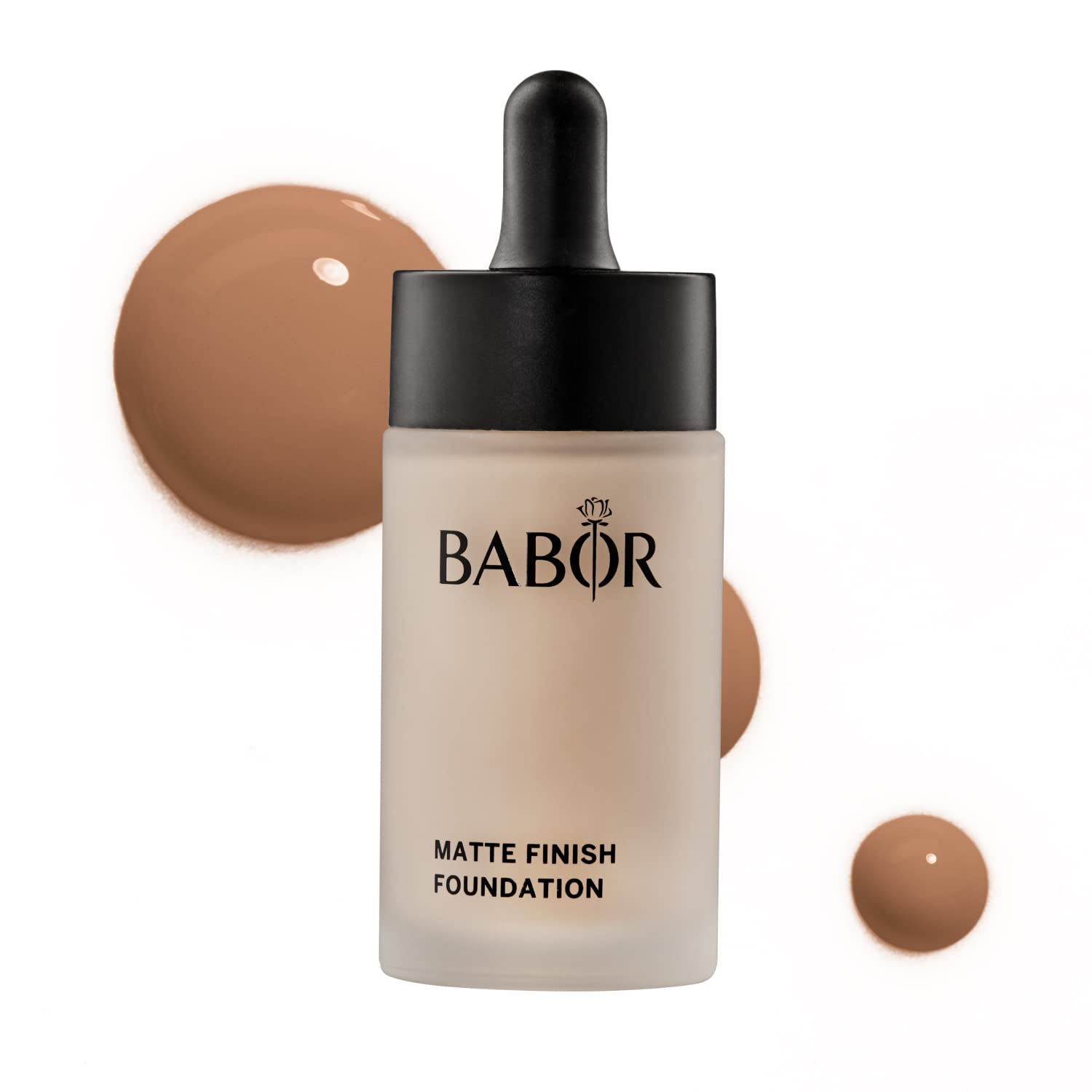 BABOR MAKE UP Matte Finish Foundation, leichte & mattierende Foundation mit Serum, mittlere bis hohe Deckkraft, kaschiert Unregelmäßigkeiten, 30 ml