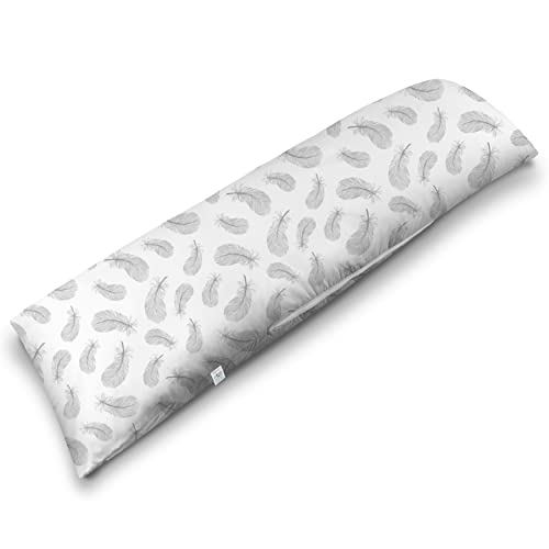 Seitenschläferkissen mit abnehmbarem Bezug aus 100% Baumwolle 40 x 145 cm - Kissen für Seitenschläfer Body Pillow Komfortkissen Schlafkissen Seitenschlafkissen ekmTRADE (19, Kissen mit Bezug)