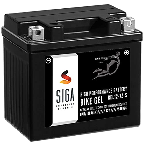 SIGA GEL Motorradbatterie 12V 6Ah 140A/EN Gel Batterie YTZ7S Gel12-7Z-S TTZ7S-BS YTZ7S-4