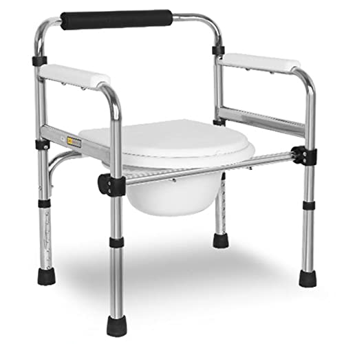 Faltbare Nachtkommode mit abnehmbarer Bettpfanne, tragbarer Stuhl mit eingebauter Toilette für behinderte Menschen, ältere Menschen, höhenverstellbar