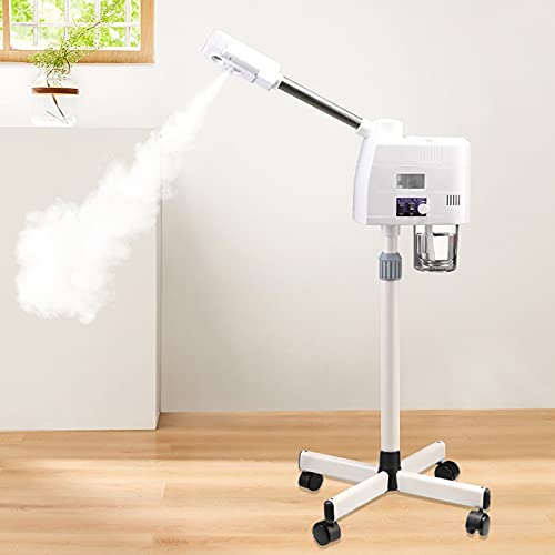 2 in 1 Facial Steamer Vapozon Ozon Bedampfer Heiße/Kalte Dampfgerät Gesichtsdampfer Kosmetikstudio Gesichtssauna Verdampfe Salon Spa Luftbefeuchter Schönheit Tiefenreinigung(Einzelne Röhre)