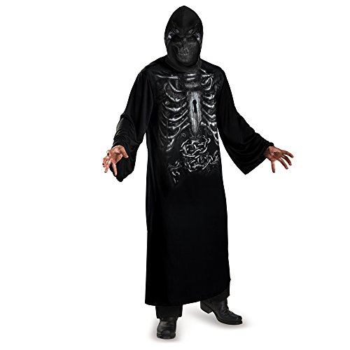 Disguise 74296G Reaper Hooded Print Robe - Child Costume, Large (10-12)