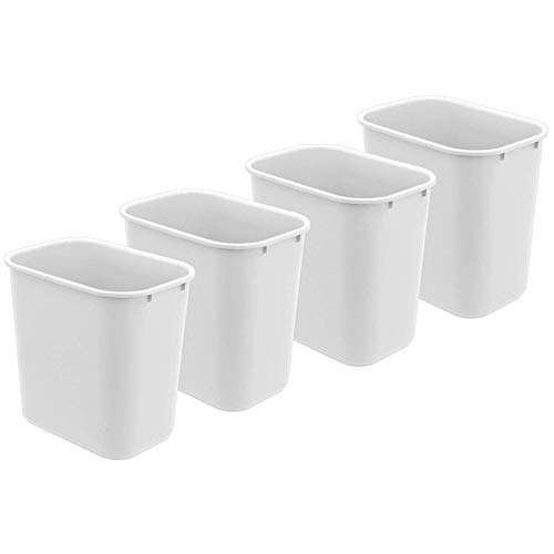 Acrimet Mülleimer, Abfallbehälter 24L (Kunststoff) (Weiß) (4er-Set)