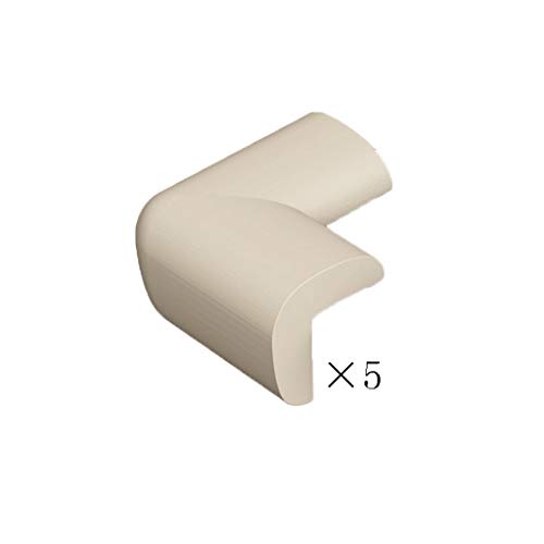 AnSafe Tischkantenschutz, for Kinder Sicherheit Eckumrandung Weich Und Ungiftig (11 Farben, 5 Pack) (Color : White)