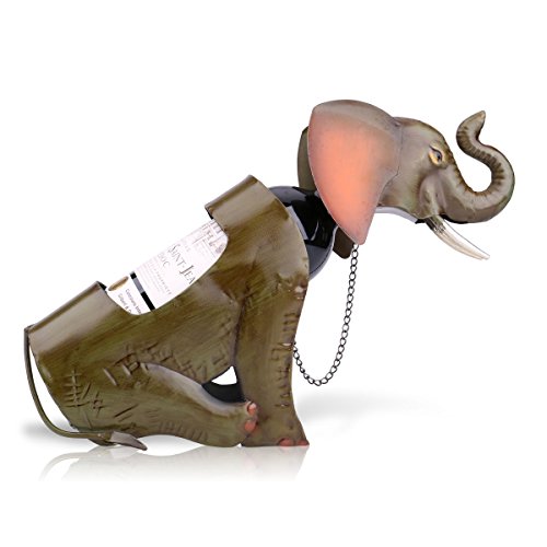 Tooarts Elefant Weinflaschenhalter Getränkeflaschehalter Metall-Skulptur