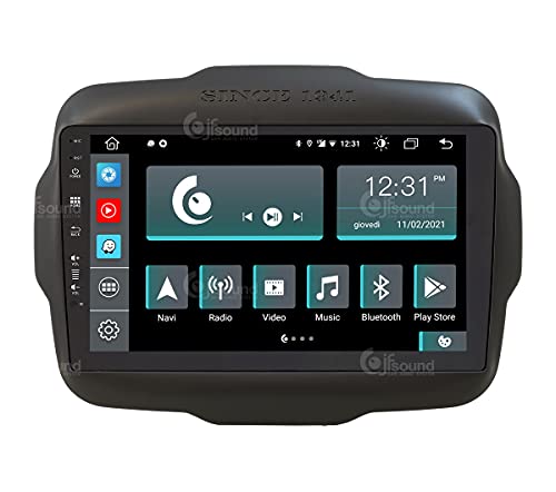 Maßgeschneidertes Autoradio Jeep Renegade Android DAB Gps Bluetooth Wifi Usb Full Hd touchscreen display 9”
