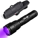 UltraFire 502B UV LED Taschenlampe 395-405nm Schwarzlicht Einstellbarer Fokus Zoomable Ultraviolette Lampe mit Taschenlampen Holster, für Lecksucher, Haustier Urinfleck, Bettwanze