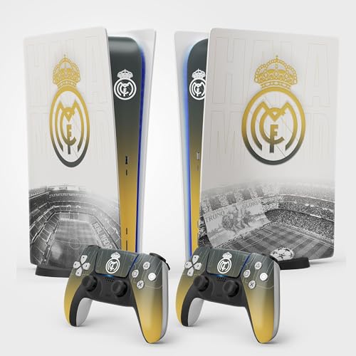 Aufkleber PS5 Real, Aufkleber für Playstation 5 Fußball, Konsole und Controller, Standard Digital, Skin Madrid PS5 (1 Controller)