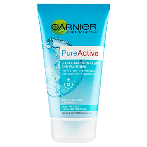 Garnier Pure Active Peeling-Gel gegen schwarze Flecken, für fettige oder unvollkommene Haut, 6 x 150 ml