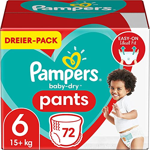 Pampers Babay-Dry Pants, Gr. 6, 15kg+, Dreier-Pack (1 x 72Windeln)