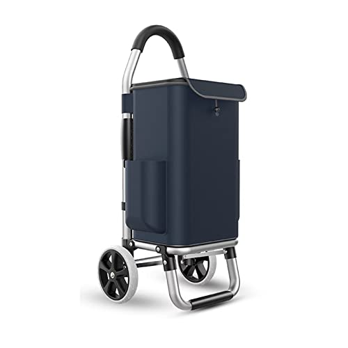 LCYFBE Einkaufstrolley,zusammenklappbar, 36L, Einkaufswagen auf Rollen,bis 50 kg belastbar,für Einkaufen oder Transportieren von Waren,Abnehmbar Wasserdichter Einkaufstasche (Marineblau)