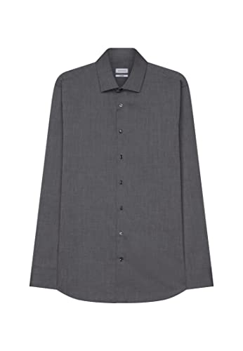 Seidensticker Herren Business Hemd Tailored Fit, Grau (Grau 34), 43