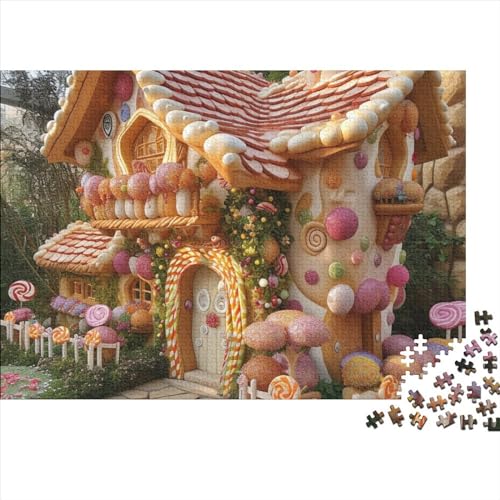 Süßigkeiten-Häuser 500 Stück Puzzles Für Erwachsene, Cartoon-Stil 500-teiliges Puzzle, Bwechslungsreiche Puzzle Erwachsene, Puzzle-Geschenk, Familien-Puzzlespiel 500pcs (52x38cm)
