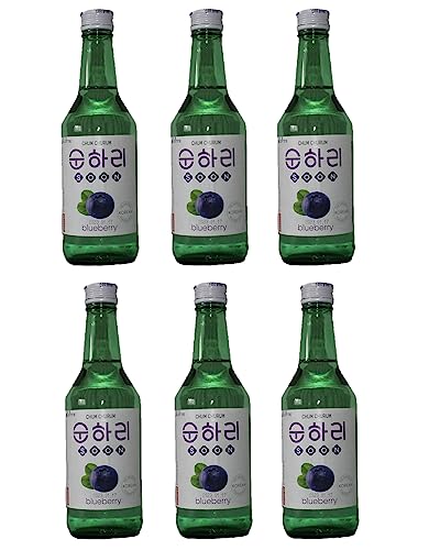 bick.shop® 6x Soju 360ml Korea original 12-21% Vol Alk. Branntwein Reiswein koreanischer Wodka Jinro (blueberry)