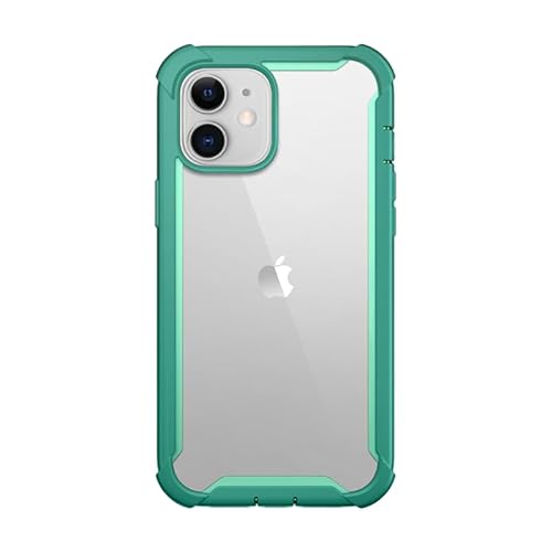 i-Blason Transparent Hülle für iPhone 12 Mini (5.4") Case Bumper Handyhülle 360 Grad Schutzhülle Cover [Ares] mit Displayschutz 2020 Ausgabe, Grün