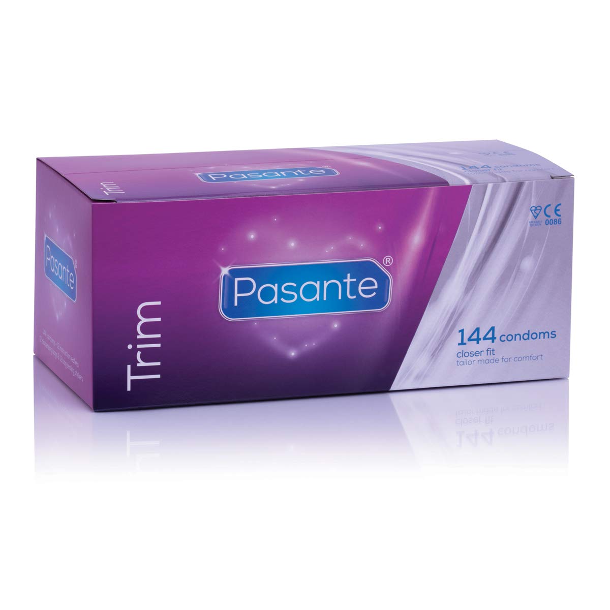 Pasante Trim, extra schmale Condome Breite 49 mm S XS - Kondome mit schlanker Passform für ein sicheres Gefühl, 1 x 144 Stück