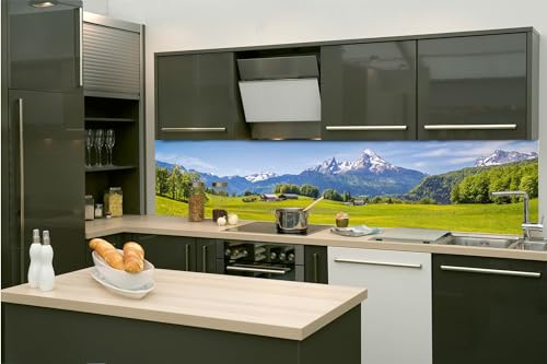 Dimex Küchenrückwand Folie Selbstklebend ALPENBLICK 260 x 60 cm | Klebefolie - Dekofolie - Spritzschutz für Küche