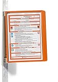 Durable Sichttafelwandhalter (Vario Magnet Wall 5, mit 5 Sichttafeln A4) orange, 591409