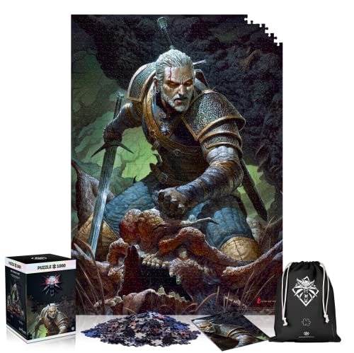 GOOD LOOT The Witcher Dark World Puzzles Premium Box Sack Poster Computerspiel Spielepuzzles für Jugendliche und Erwachsene Freizeitideen Inspiriert Durch EIN Computerspiel 1000 Bestandteile