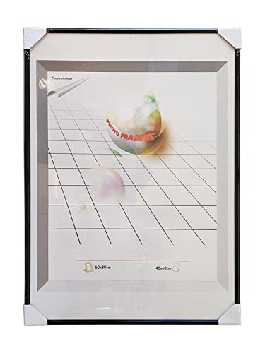 Classico Bilderrahmen | Posterrahmen | Fotorahmen | mit Kunststoffrahmen und bruchsicherer Plexiglasscheibe | 60 x 80 cm (Schwarz)