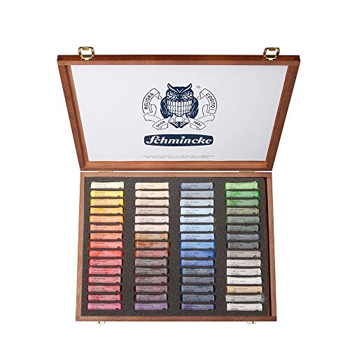 Schmincke Extra-Soft Pastel Multi-Purpose Set in Wooden Box, Set of 60 Colors (77260097)
