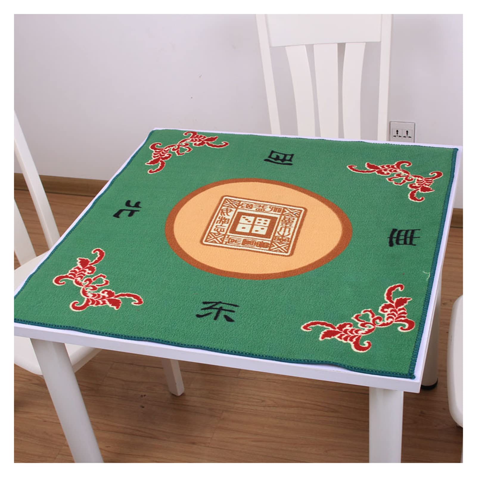 ALANIZ Mahjong-Tischmatte, rutschfeste Mahjong-Tisch-Abdeckmatte, universelle Mahjong/Paigow/Poker/Dominos/Spieltisch-Abdeckung, rutschfeste Matte, rot, 78 x 78 cm (Color : Green, Size : 78 * 78 cm)