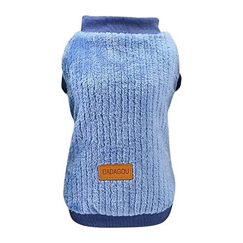 Pet Dog Puppy Classic Sweater Fleece Sweater Clothes Warm Sweater Winter Pet Clothes Closet (Blue, XL) (Color : Blue, Size : L2)