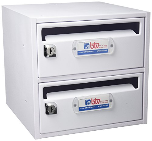Btv Moncayo Briefkasten-Set, 9, 250 mm, Weiß, 2 Stück